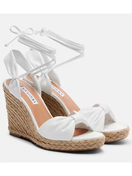 Usnjene espadrile Aquazzura bela