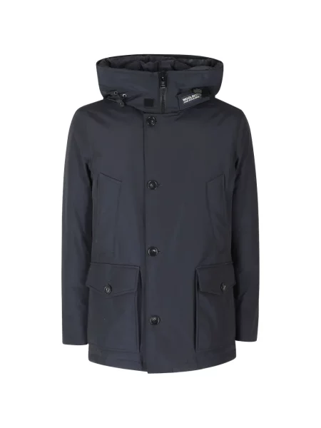 Geacă parka Woolrich cu glugă albastru