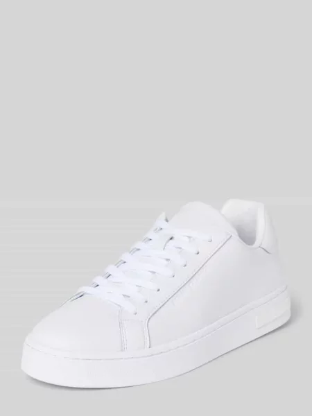 Sneakersy z naturalnej skóry model Action' Armani Exchange białe