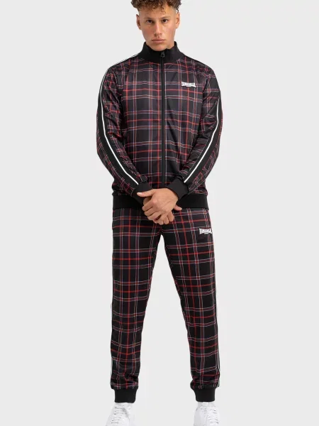 Картатий костюмний спортивний костюм Lonsdale чорний