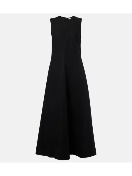 Rochie maxi Toteme din jerseu de costum negru