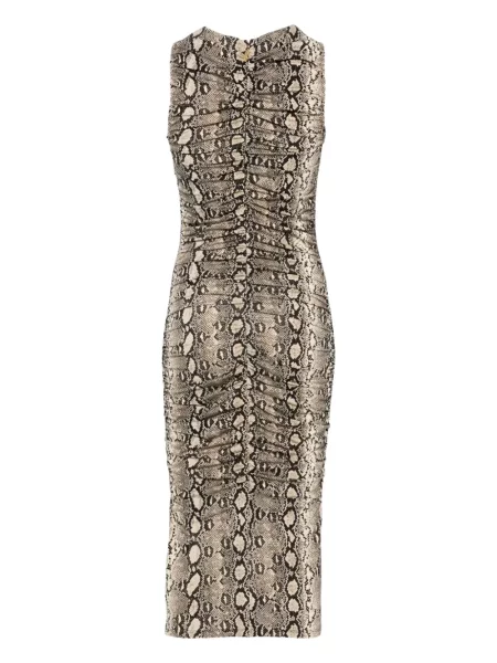 Rochie midi Michael Michael Kors din piele cu imagine până la genunchi gri