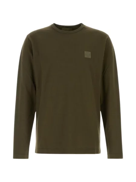Tricou Stone Island din jerseu cu strasuri verde