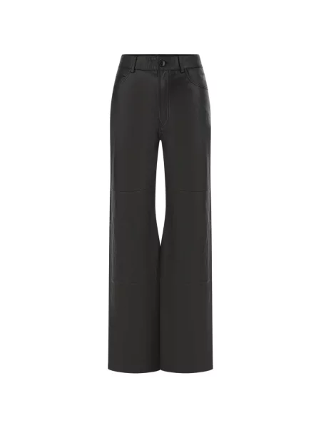Pantaloni True Avenue din piele cu autograf negru