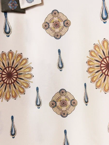 Rochie La Doublej de mătase cu model floral cu imagine alb