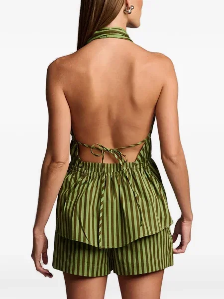 Prugasti top Hevron veze zelena