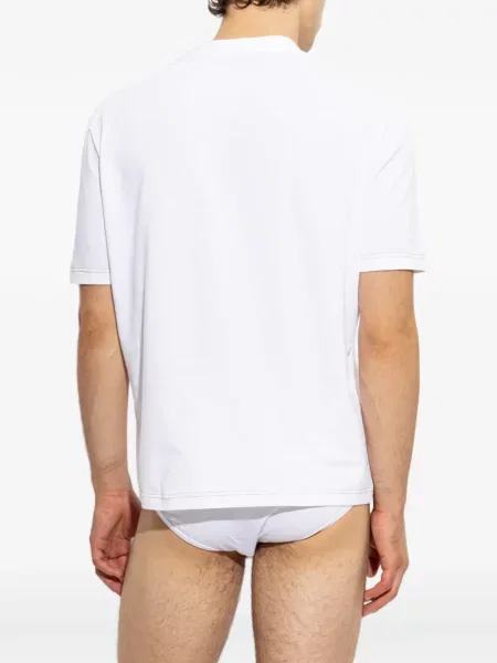 Tricou Dsquared2 cu decolteu în V alb