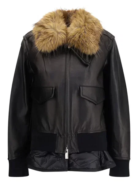 Geanta de piele Sacai negru
