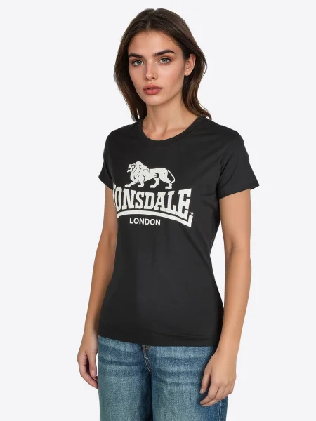 LONSDALE Marškinėliai Nash juoda balta