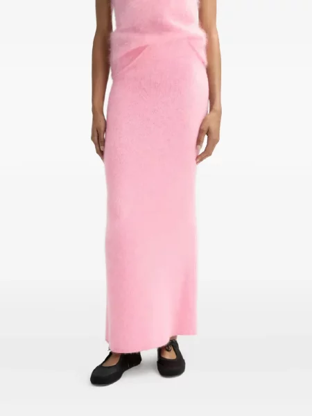 Fusta maxi Soft Goat din cașmir roz