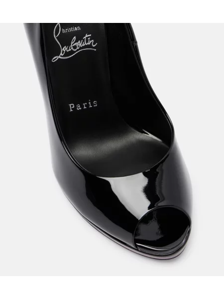 Kožené lakované lodičky Christian Louboutin čierna