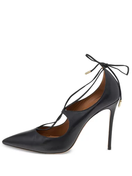 Kožené lodičky Aquazzura černé