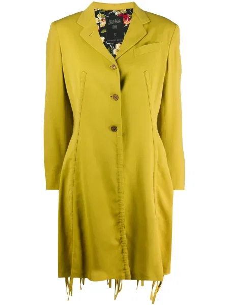 Jednořadý kabát Jean Paul Gaultier Pre-owned žlutý