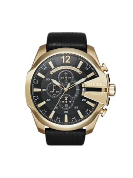 DIESEL Ceas analogic Mega Chief auriu negru