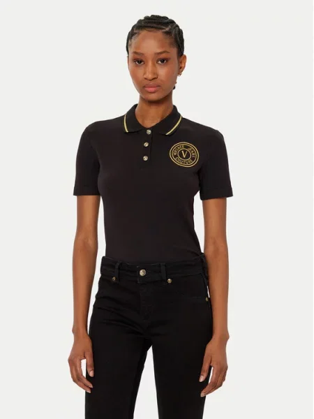 Polo majica Versace Jeans Couture črna