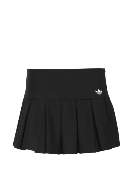 Top Adidas cu decolteu rotund cu dungi cu umerii deschiși negru