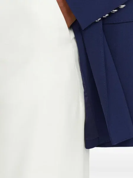Pantaloni Ralph Lauren Collection de mătase alb