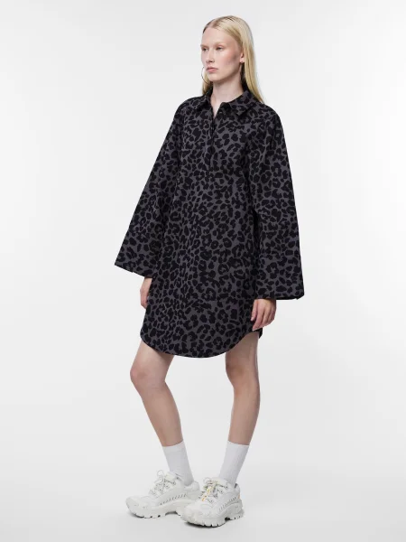 PIECES Rochie tip bluză OLEO gri închis negru