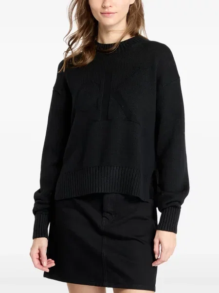 Pulover Calvin Klein cu autograf negru