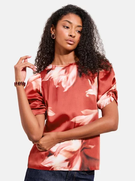 Friends Like These Bluză crem / roșu / roșu vin negru