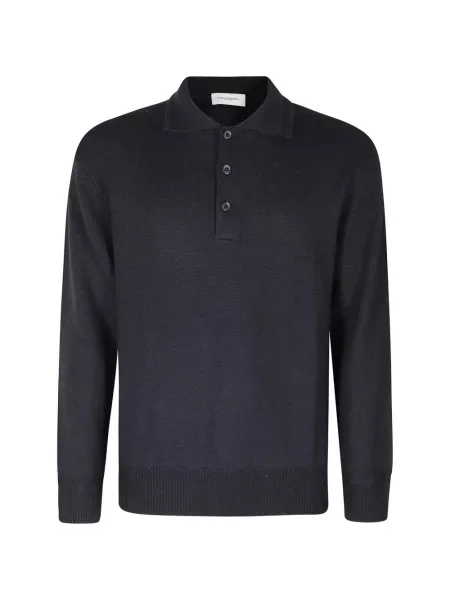 Tricou polo Paolo Pecora tricotate negru