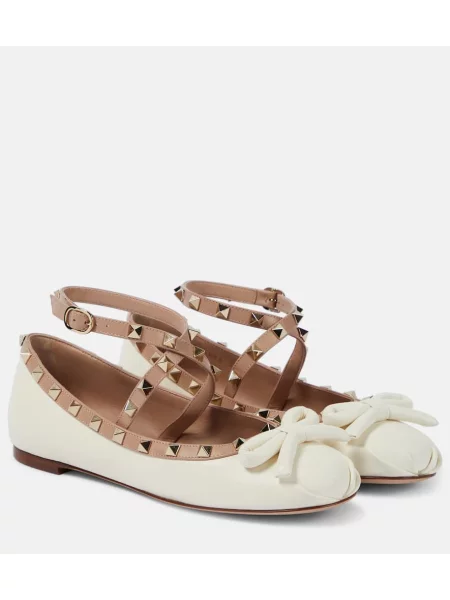 Balerini Valentino Garavani din piele roz