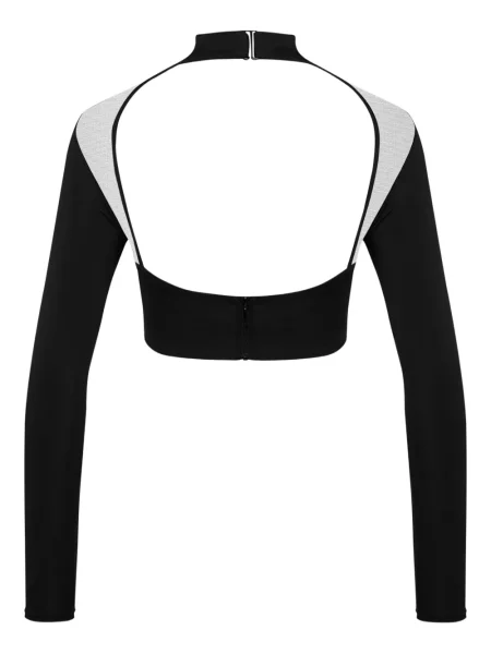 Top Maison Close transparente lung negru