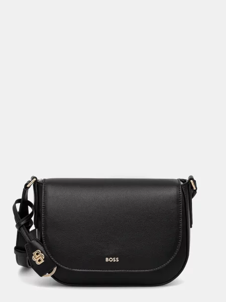 BOSS geantă de piele NUMAH Saddle negru