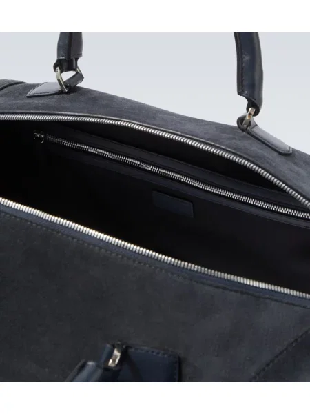 Geantă Kiton din piele de căprioară albastru