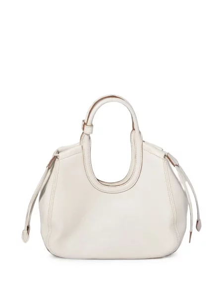 Geantă shopper Miu Miu din piele alb