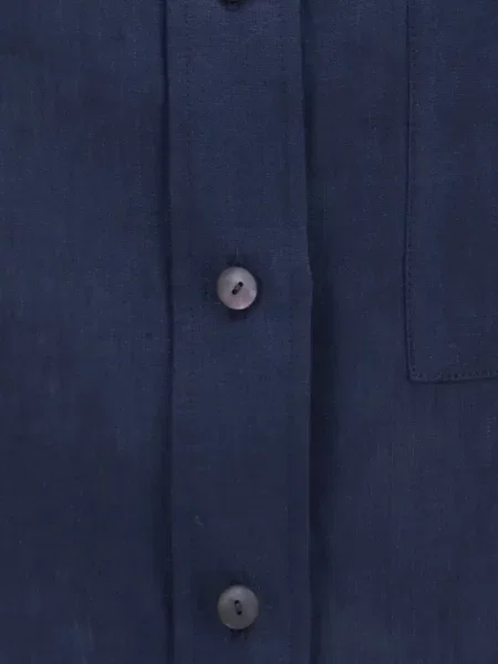 Koszula Lardini z kieszeniami zapinanymi na guziki niebieska