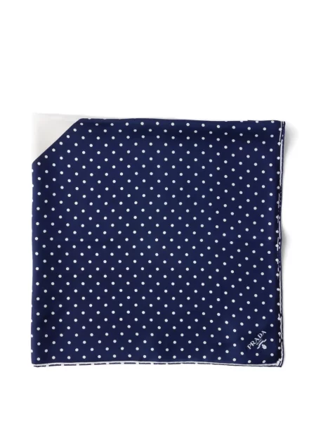 Fular Prada din țesătură twill albastru