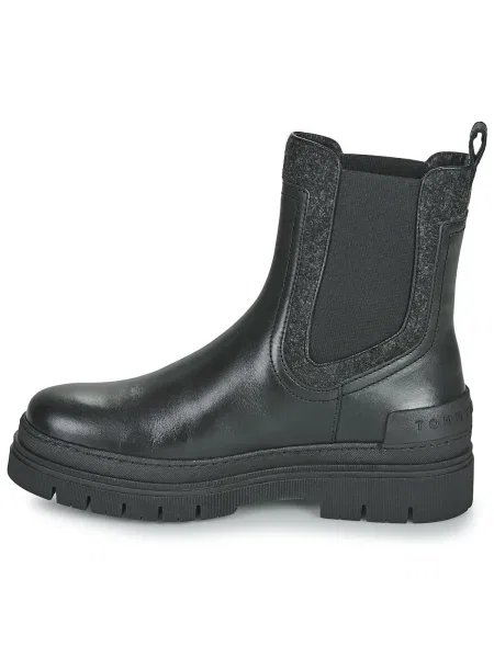 Pantofi Tommy Hilfiger din fetru negru