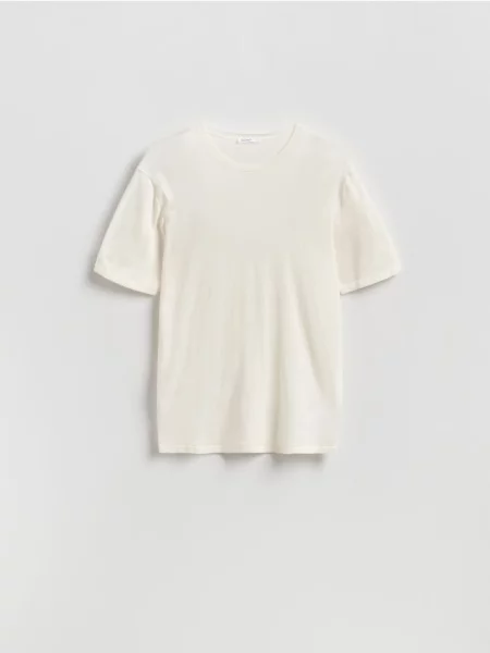 Reserved Tricou regular fit cu lyocell bej