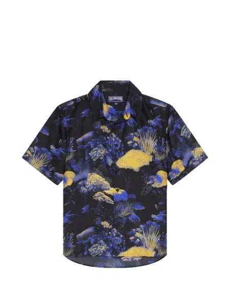 Cămașă Vilebrequin cu model floral cu imagine negru