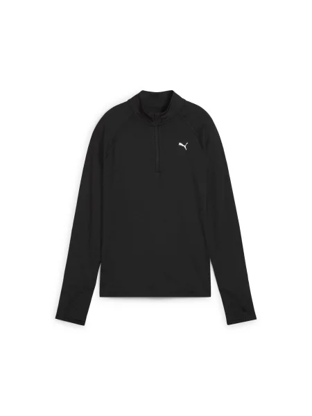 Світшот PUMA Run Velcty Cldspn Zip ​w комбінований верх чорний