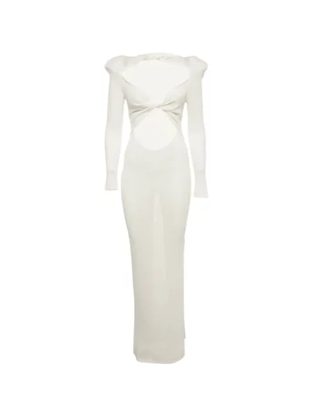 Rochie maxi Bronx & Banco tricotate alb