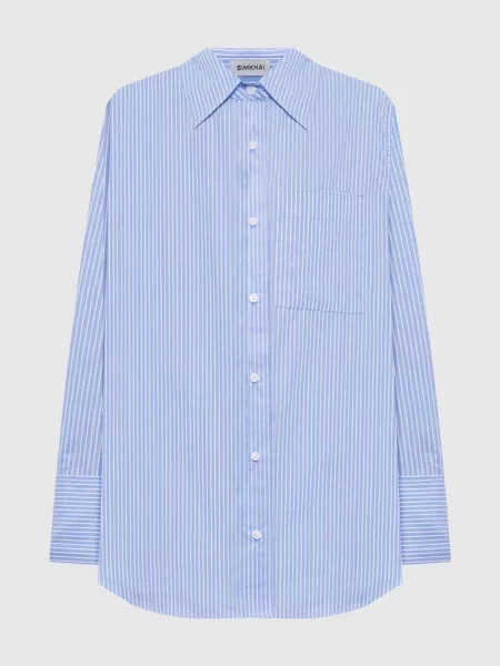 Сорочка Loen в смужку Simkhai блакитна