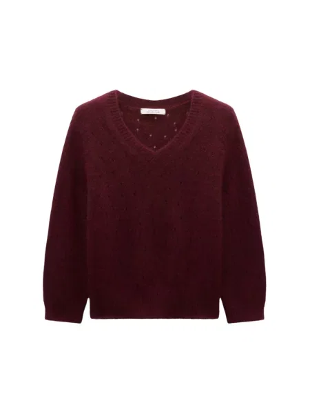 Sweter Dorothee Schumacher z dekoltem w serek czerwony