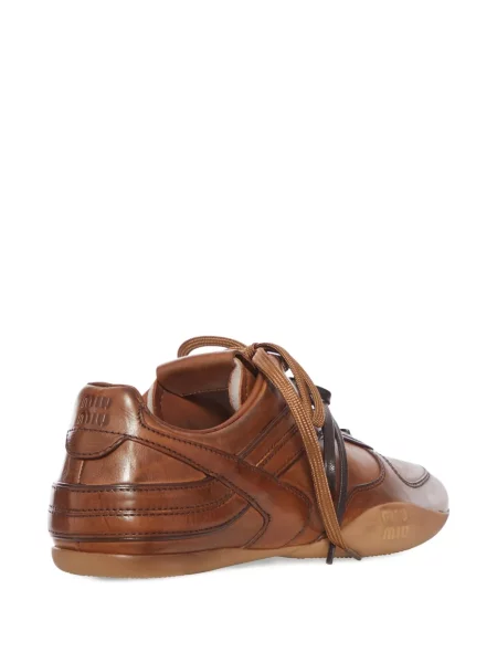 Bőr sneaker Miu Miu barna