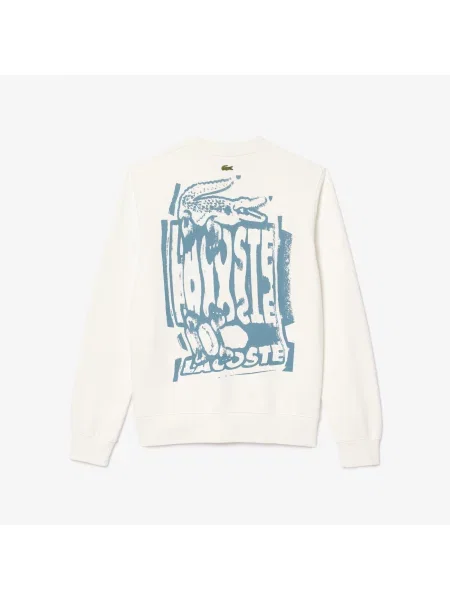 Lacoste Bluza Z Okrągłym Dekoltem Classic Fit biała