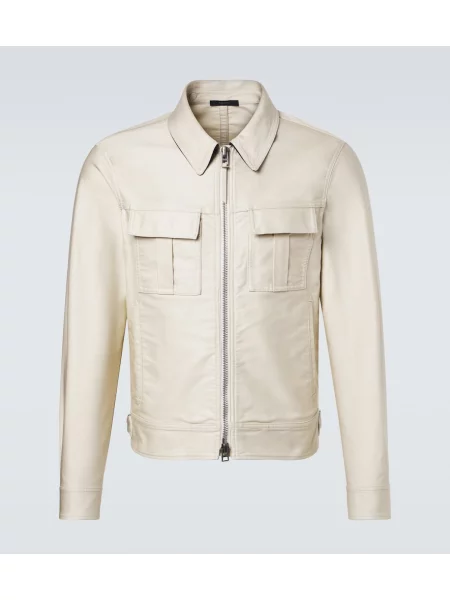Geacă Tom Ford din satin bej