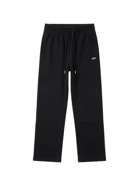 Pantaloni Off-white cu imagine alergare cu cordon alb