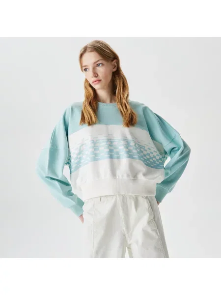 Lacoste толстовка Colorblock з круглим вирізом біла