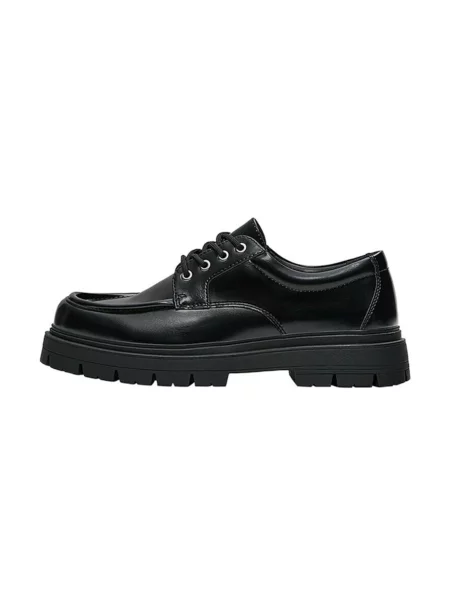 Bershka Pantofi cu șireturi negru