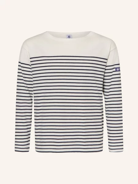 Petit Bateau Tričko S Dlouhým Rukávem tmavě modrá bílá