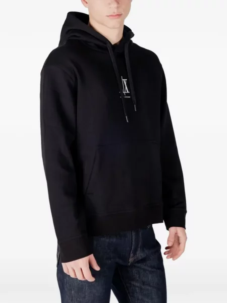 Hanorac cu glugă Armani Exchange cu imagine negru