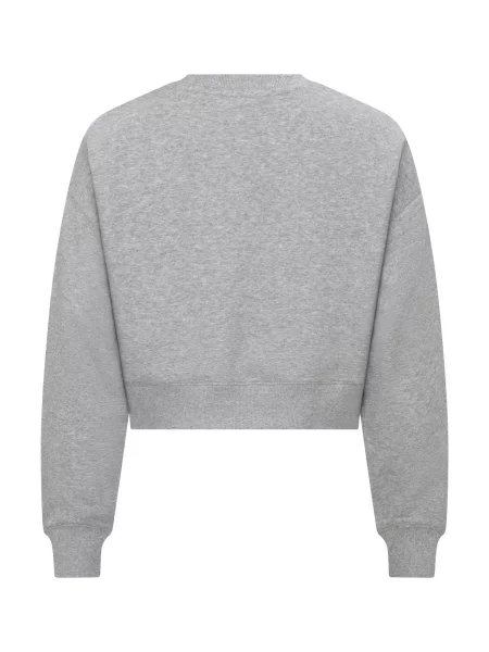 Clique Miami Cropped krótki sweter z bawełną i recyklingiem – Grey Melange szary