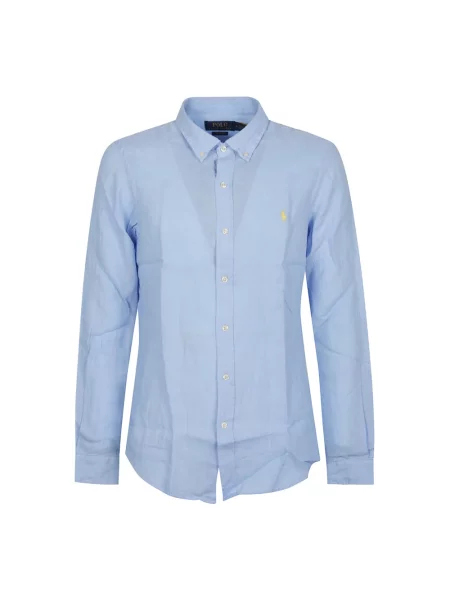 Długa koszula Polo Ralph Lauren z długim rękawem niebieska