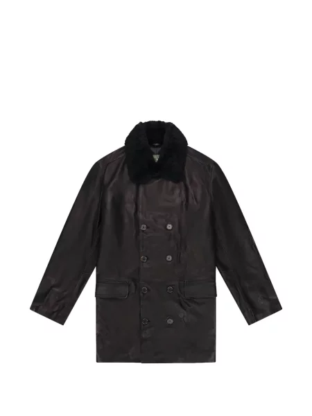 Palton Denim Tears din piele negru